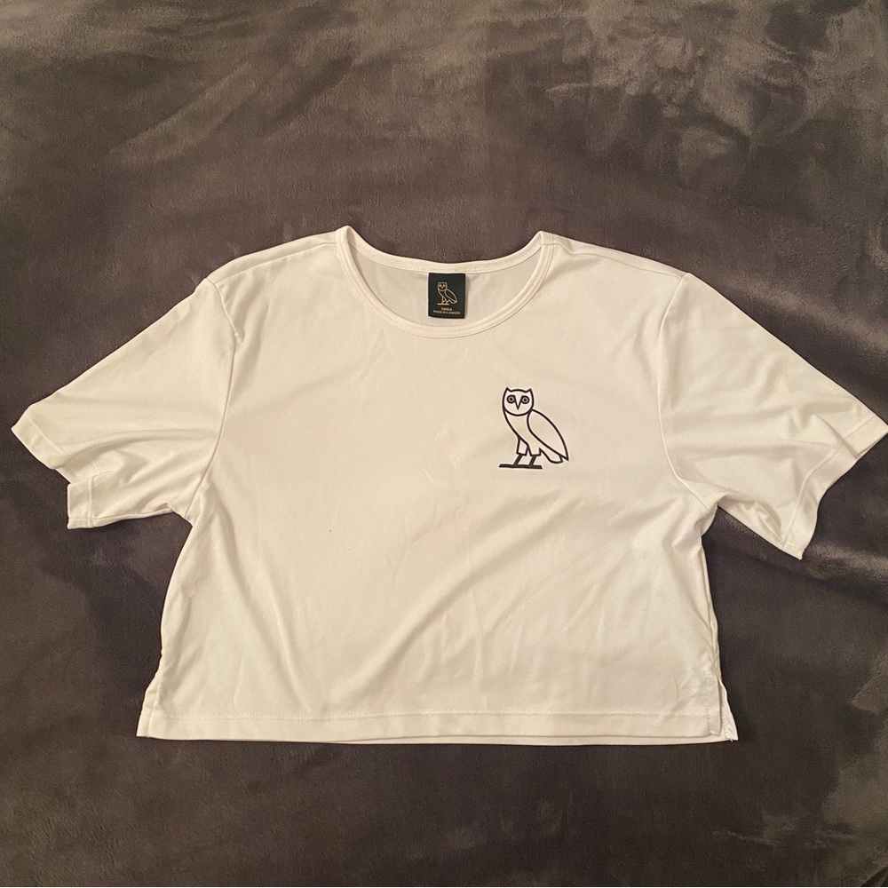 White #OVO Cropped Baggy Tee